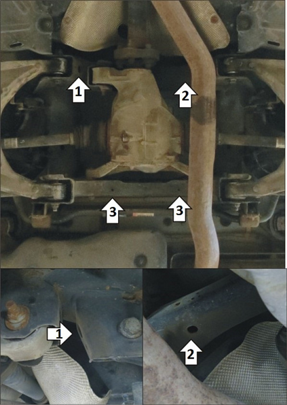 Защита стальная 2 мм ЗДф Mercedes-Benz ML350; W-166 2012-2015 гг MOTODOR.01240