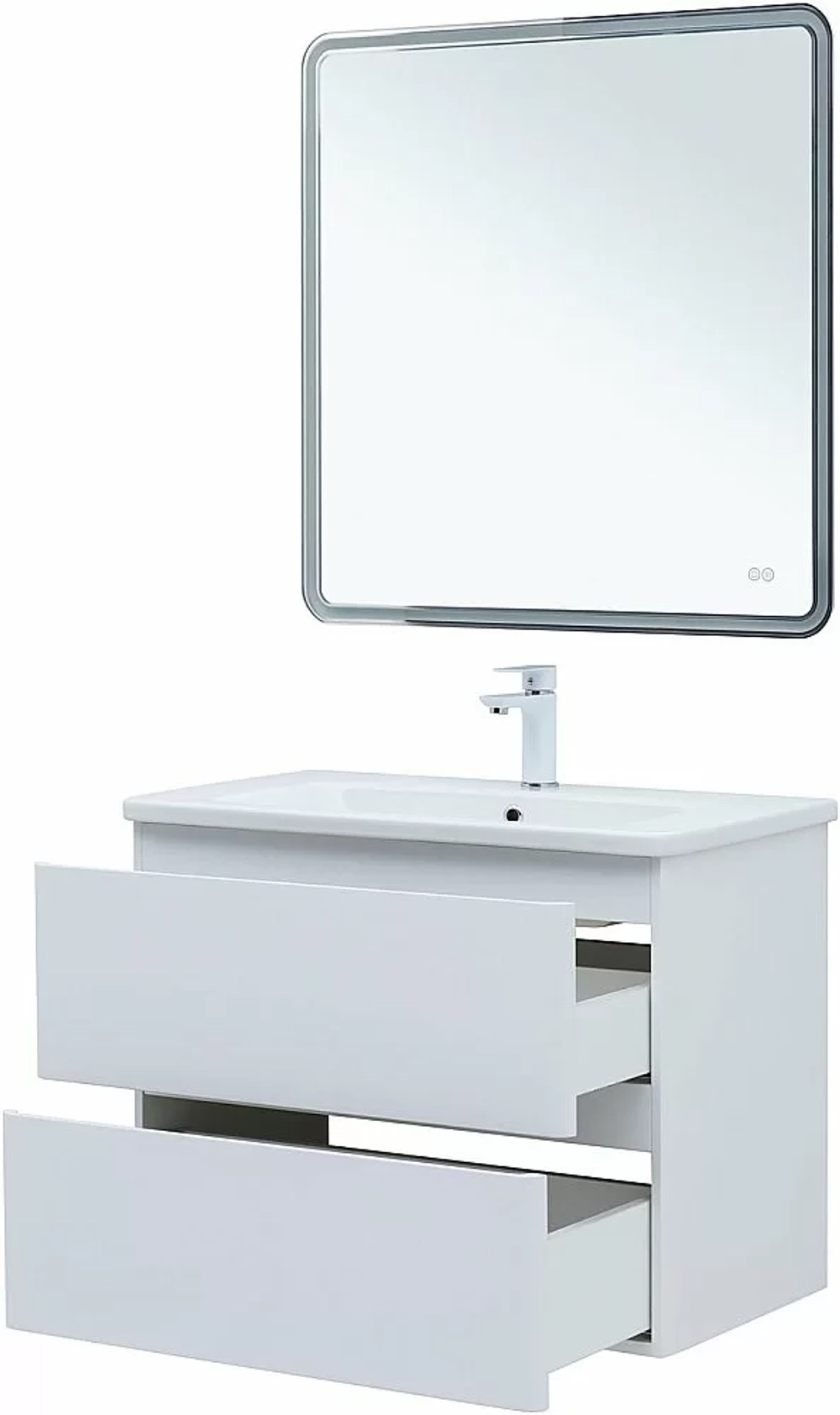 Тумба с раковиной Aquanet Эмбер 330467 80 белый матовый