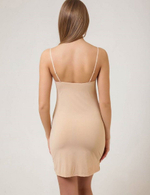 Нижняя комбинация на тонких бретелях Silk (Размер: L) (Цвет: телесный)