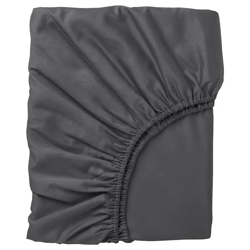 Сатиновая простынь на резинке НАТЕСМИО 160х200 | темно-серый