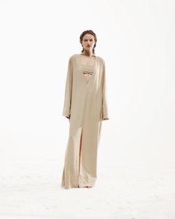 Платье со съемным лифом-бра бежевый