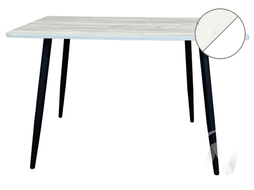 Стол Лайт прямоугольный (опоры белый/пластик мрамор белый; кромка белый)