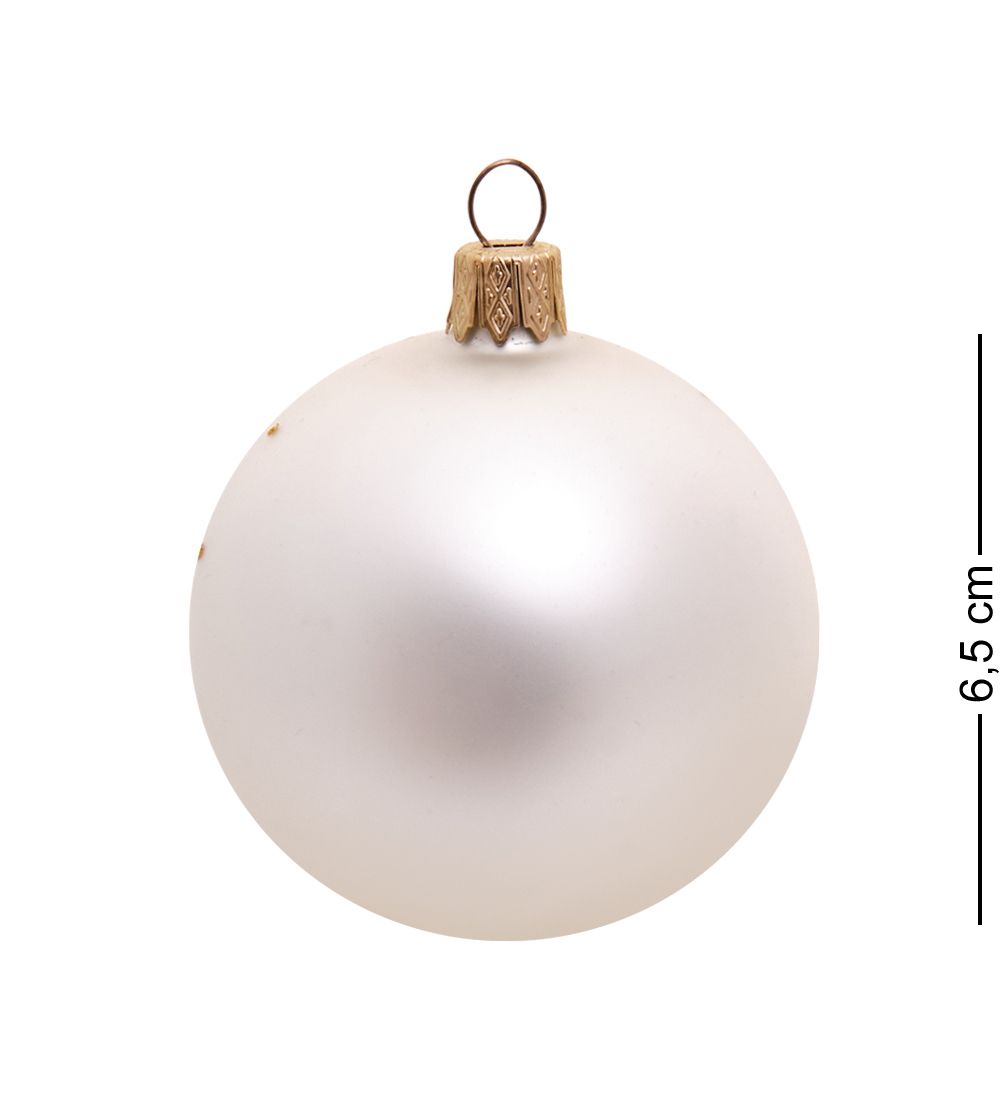 НФШ-1540 Ел.украшение Шар «Собачки» белый 65 мм