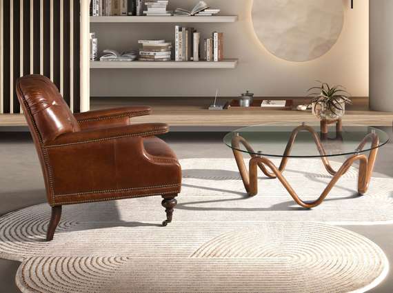 Кресло Chester 5163 из коньячно-коричневой кожи