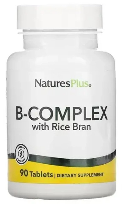 Витамины NaturesPlus B-Complex with Rice Bran 90 таблеток