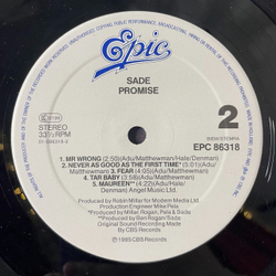 Винтажная виниловая пластинка LP Sade Promise (Holland 1985)