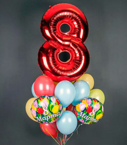 Букет "8 Марта" из 25 шаров