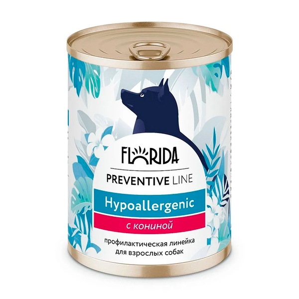 Влажный корм Florida Preventive Line Hypoallergenic для собак с пищевой аллергией, с индейкой, 340 г
