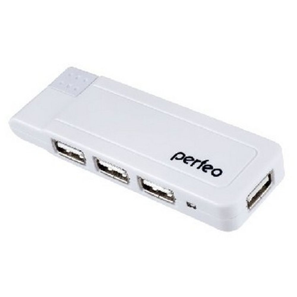 Картридер USB - Xaб Perfeo PF-VI-H021 белый 4 порта