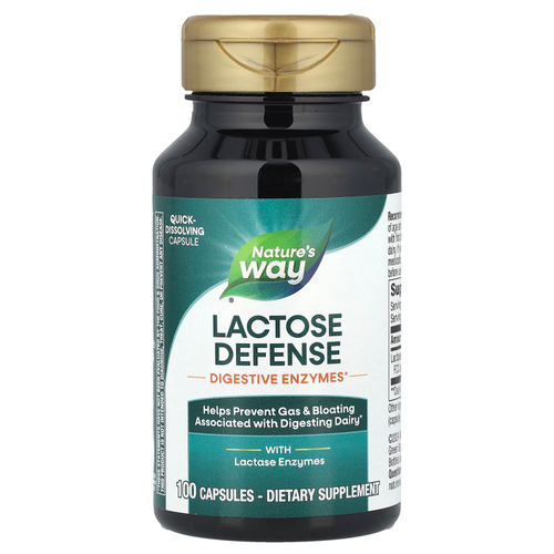 Nature's Way, Lactose Defense, добавка для расщепления лактозы, 100 капсул (230 мг в 1 капсуле)