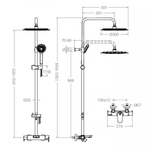 Душевая термостатическая система с изливом и с регулировкой высоты BLAUTHERM 945612RP300