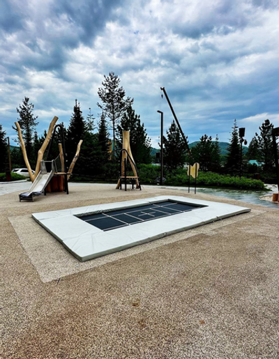 Батут уличный встраиваемый в землю "Спортивный" - набор уголков, матиков, пружин - тренировочная сетка