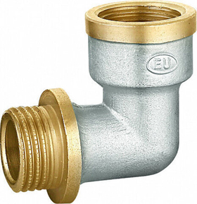 Угольник никелированный внутренняя / наружная резьба Euros 1*