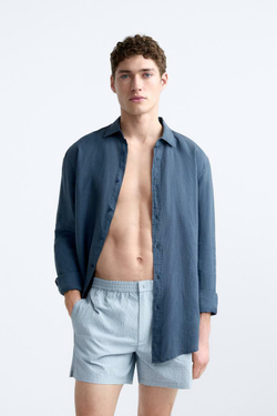 ZARA ПЛАВКИ ТЕКСТУРИРОВАННЫЕ, НЕБЕСНО-ГОЛУБОЙ