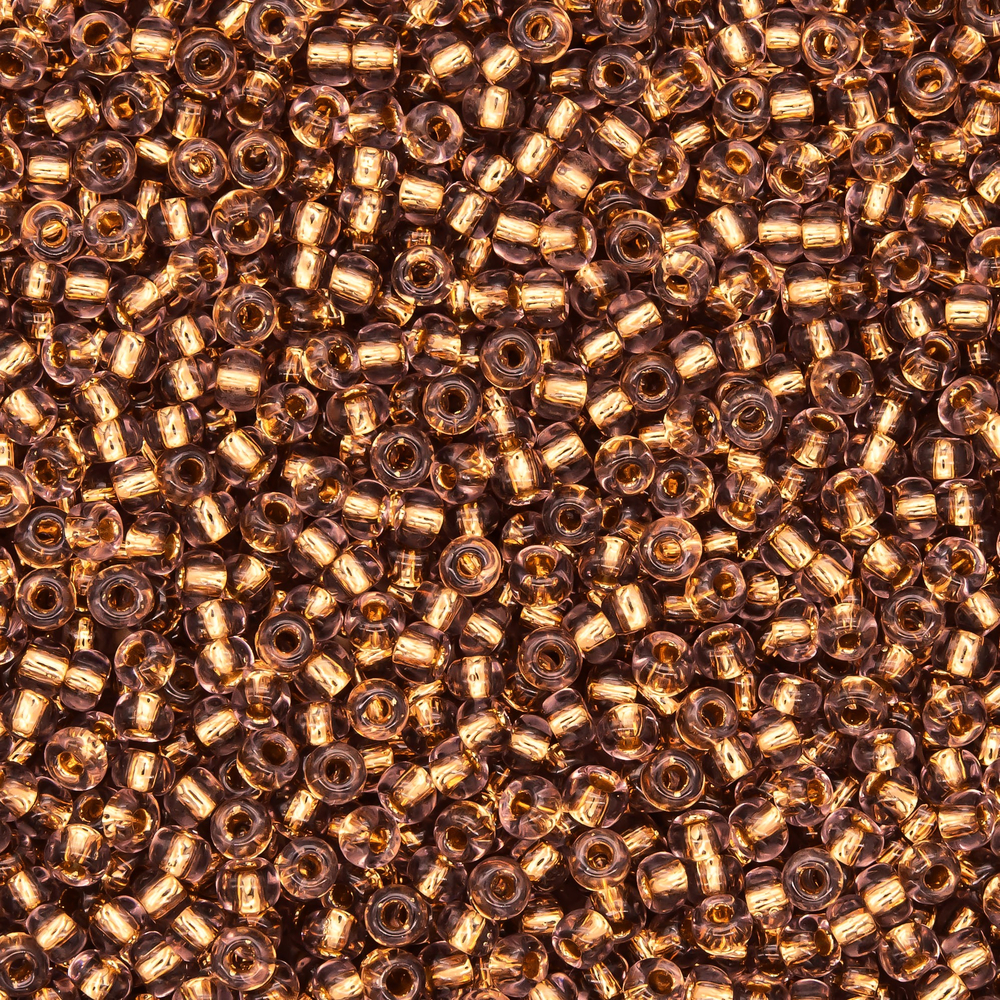 Японский бисер TOHO Round 11/0 (№754), с внутренним покрытием золотом 24K, прозрачный