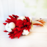 Букет сухоцветов из хлопка и лагуруса красного