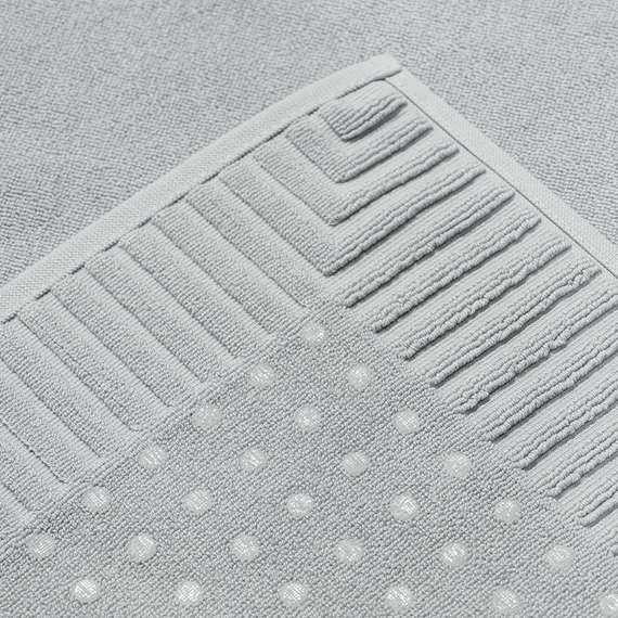 Коврик для ванной с фактурным бортиком светло-серого цвета из коллекции essential, 50x80 см