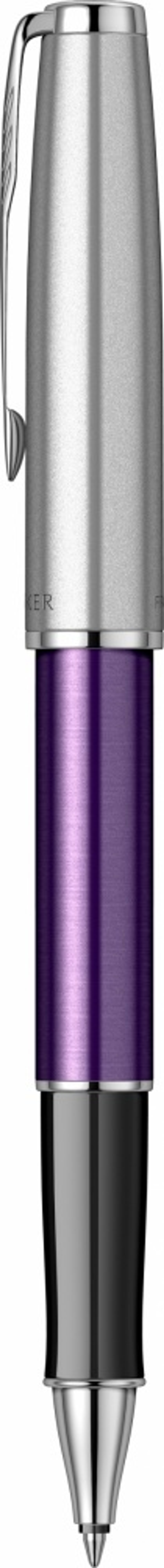 Ручка-роллер Parker Sonnet Essentials Violet SB Steel CT 2169368, цвет чернил black, перо: F, в подарочной упаковке.