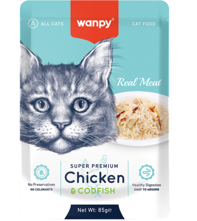 Wanpy Cat Курица с Треской 85гр.