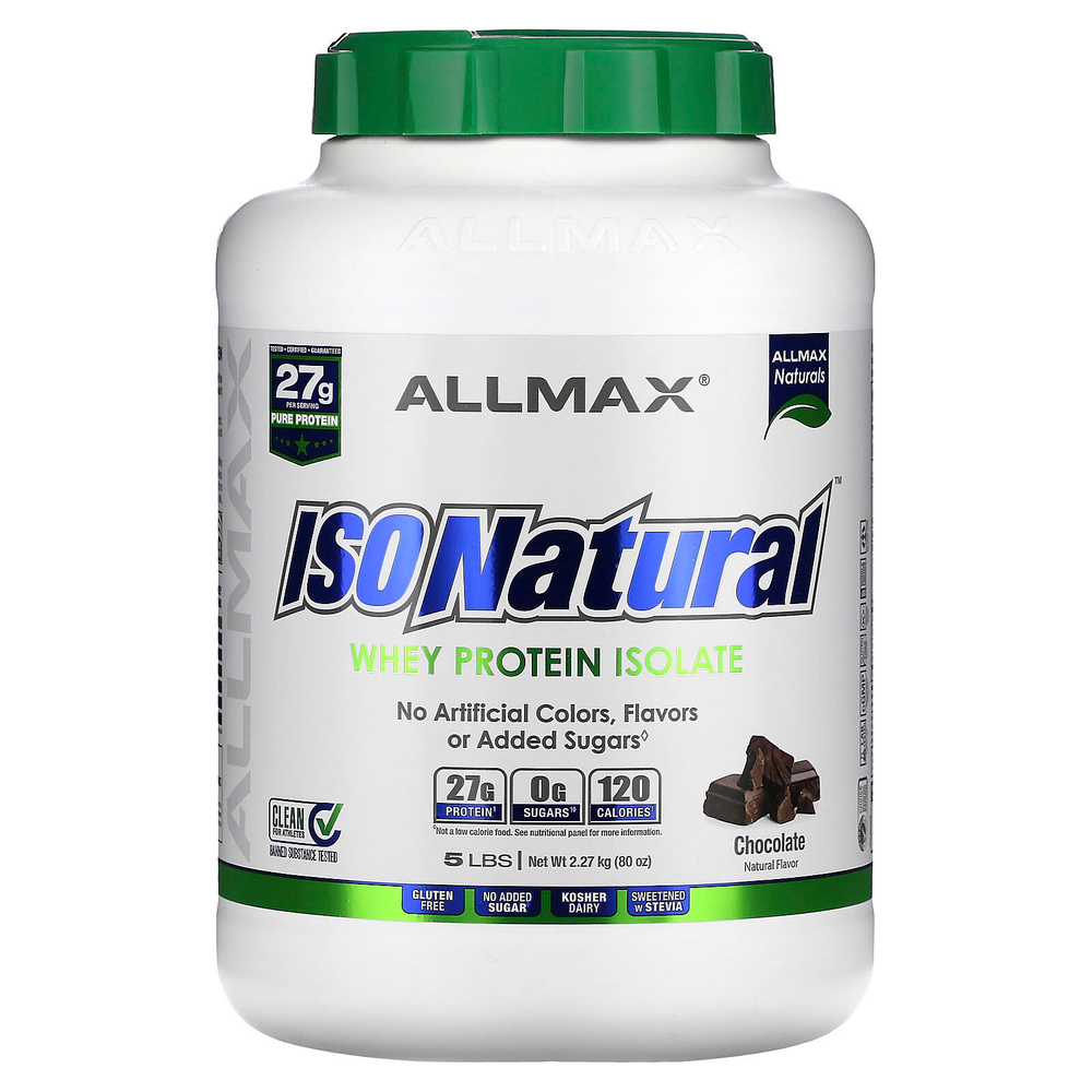 ALLMAX, ISONatural™, изолят сывороточного протеина, со вкусом шоколада, 2,27 кг (5 фунтов)
