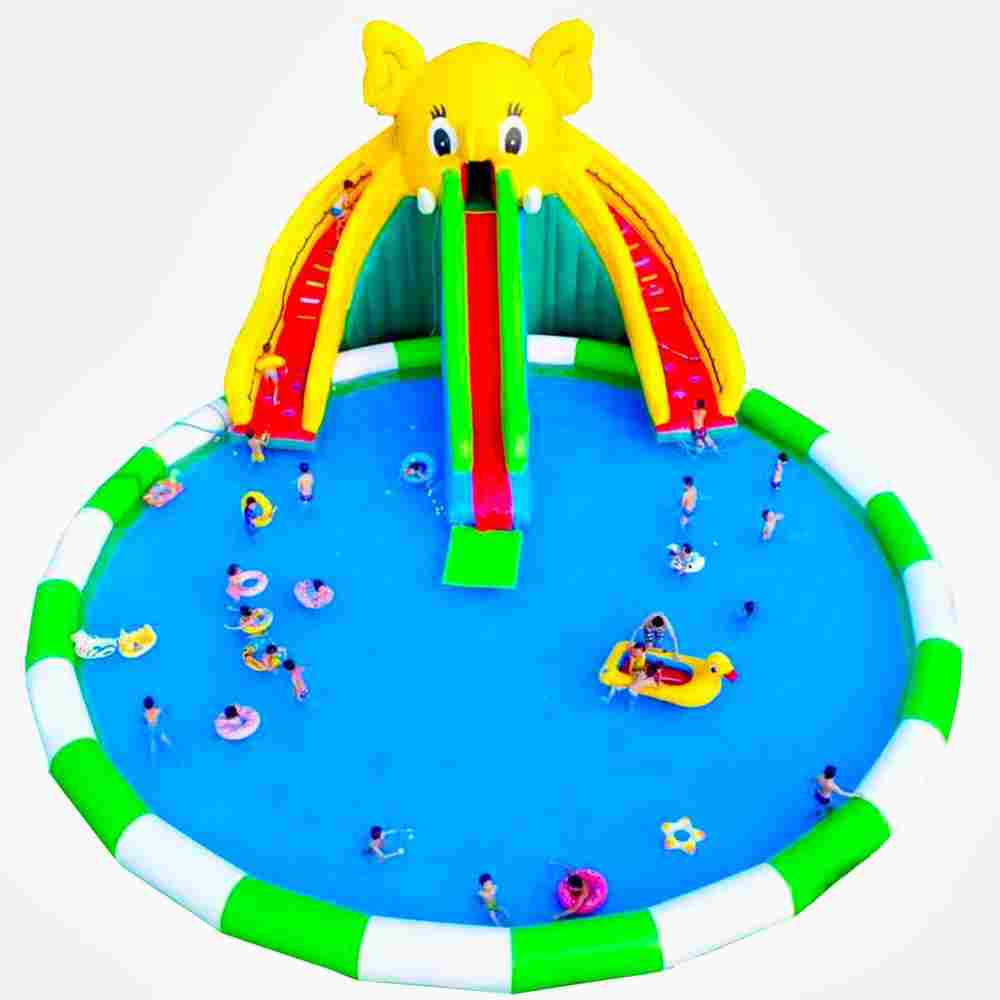 Надувной наземный аквапарк «Морской слон» 23*15*6 м, размер бассейна 15*15*0.8 м