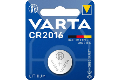 Батарейка Varta Lithium Coin CR2016 , 90 mAh , ( 1 ) шт. в блистере, 06016101401