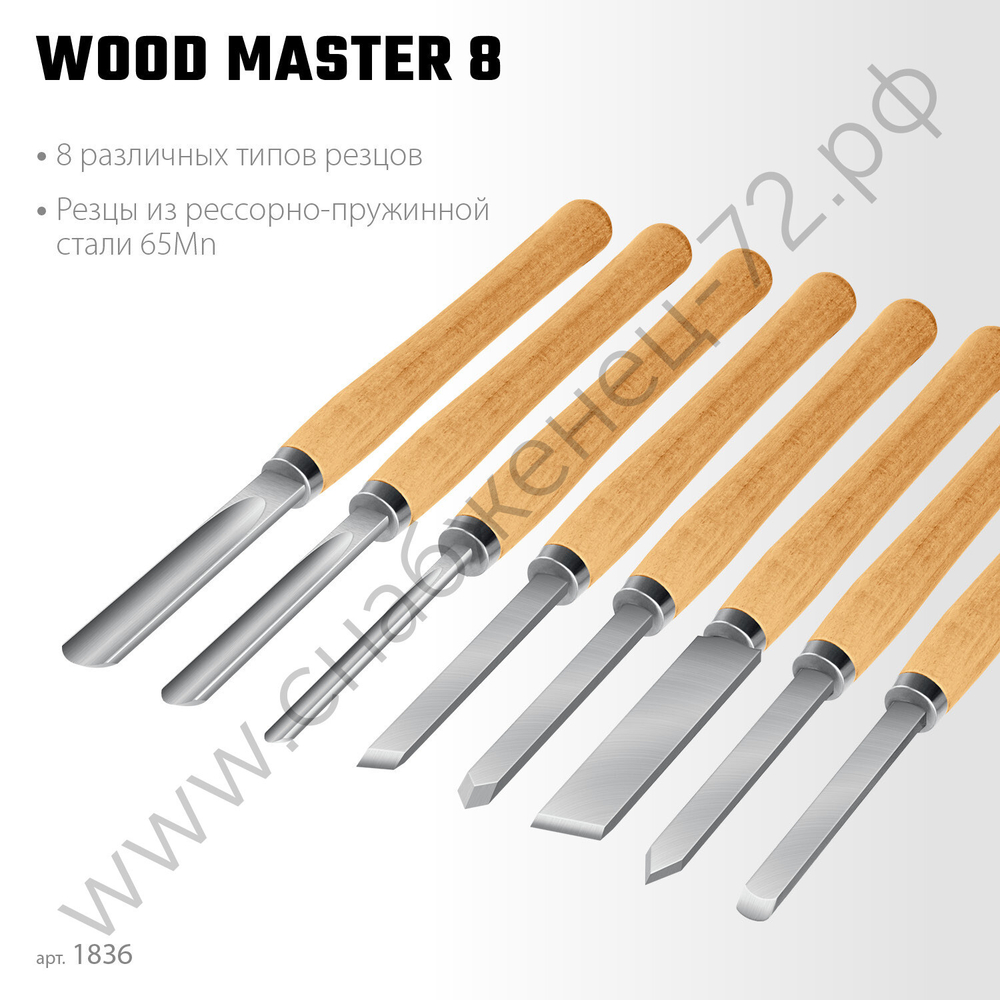 STAYER Wood Master 8 предм., Набор ручных резцов по дереву (1836)