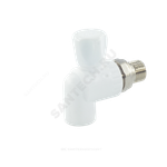 Кран шаровой PP-R белый Дн 25х3/4" НР угловой для радиатора RTP (РосТурПласт) 27860