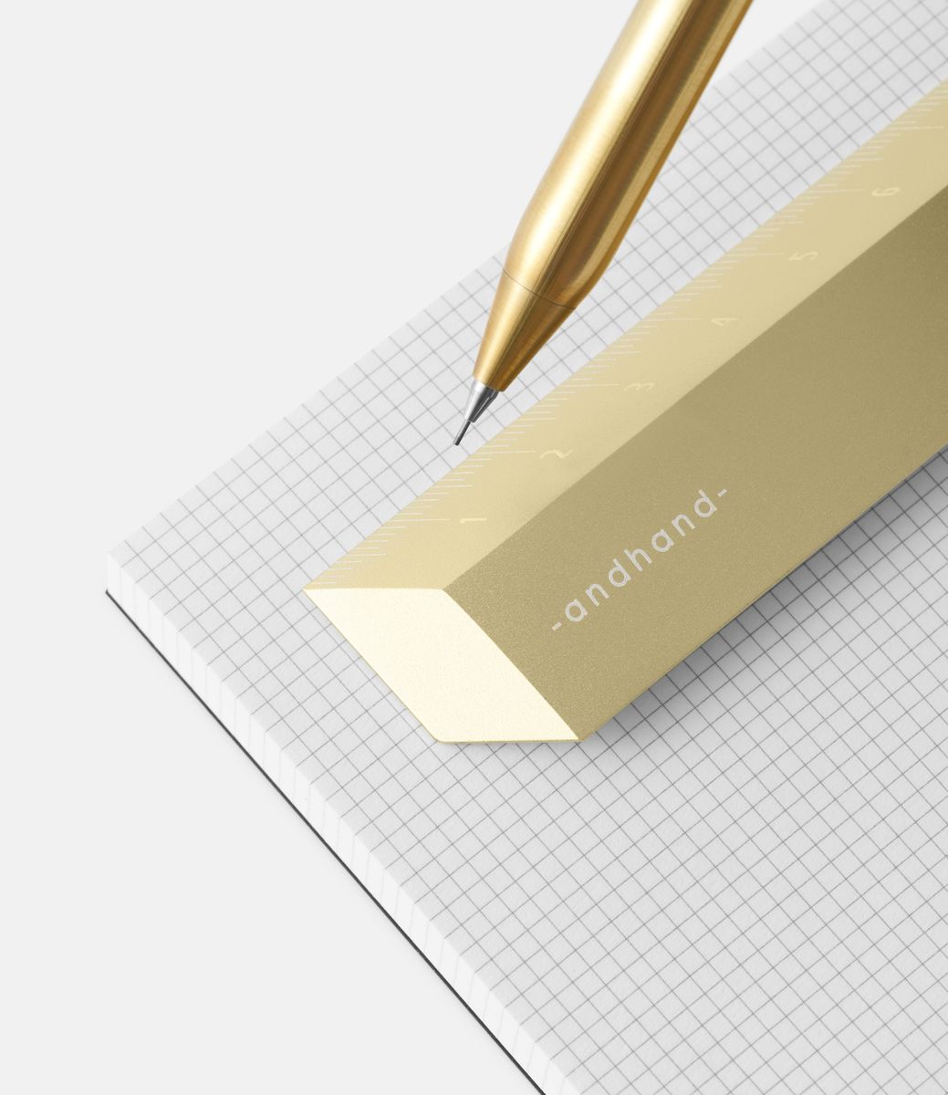 Andhand Illusion ruler Gold Lustre — линейка из алюминия с оптическим эффектом