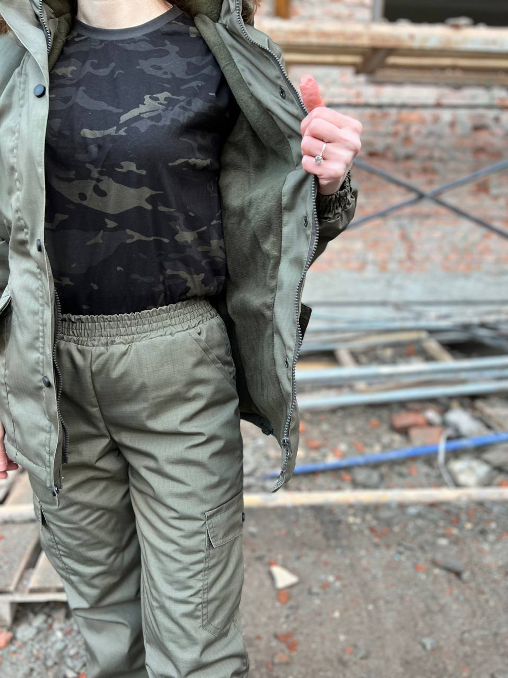 Женская горка Валькирия флис / осень-зима / олива