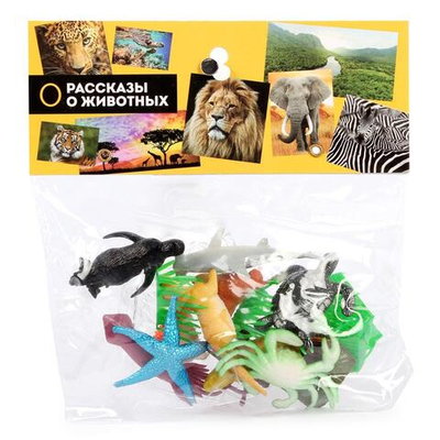 Игрушка пластизоль водные обитатели 2" асс. 12 шт, пак с хэд 832A (Играем вместе)