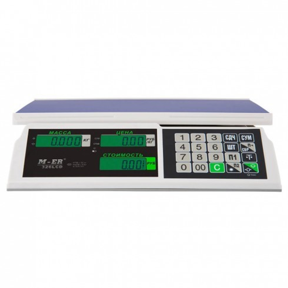 Торговые настольные весы M-ER 326 AC-32.5 Slim LCD Белые