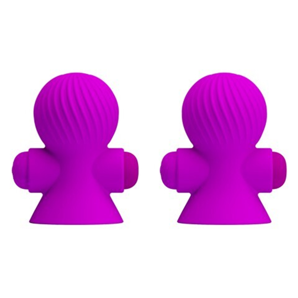 Стимулятор сосков с вибрацией (2 шт.) фиолетовый