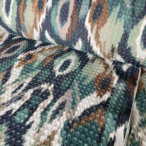 Вафельное полотно премиум «Икат изумруд»