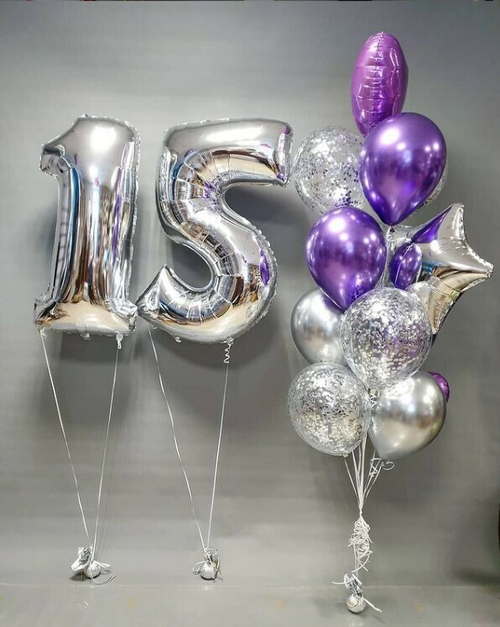 Букет шаров «Хром Серебро»