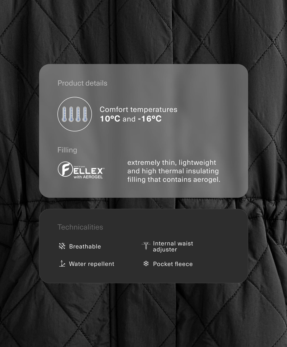 Oysho Куртка с наполнителем FELLEX® с AEROGEL, черный