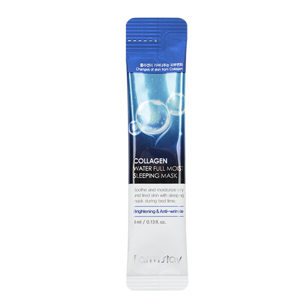 Маска ночная увлажняющая в саше с коллагеном  FarmStay Collagen water full moist sleeping, 4мл