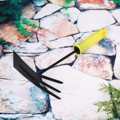 Мотыжка комбинированная грабельки/бороздовичек «Чиполино» 22*15см пластиковая ручка ДоброСад