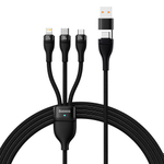 Кабель Baseus Flash Series Ⅱ Two-For-Three Charging Cable U+C to M+L+C 100W 1.2m - Black