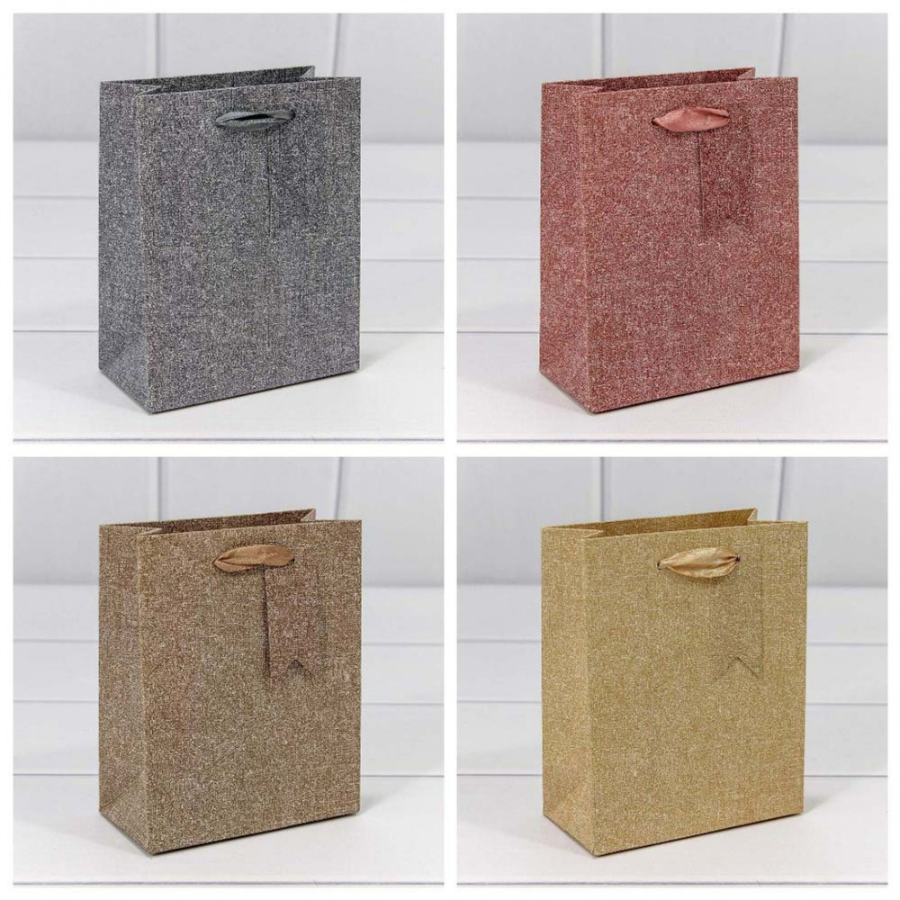 Пакет бумажный 12*15*6,7см с ручками "Премиум" микс