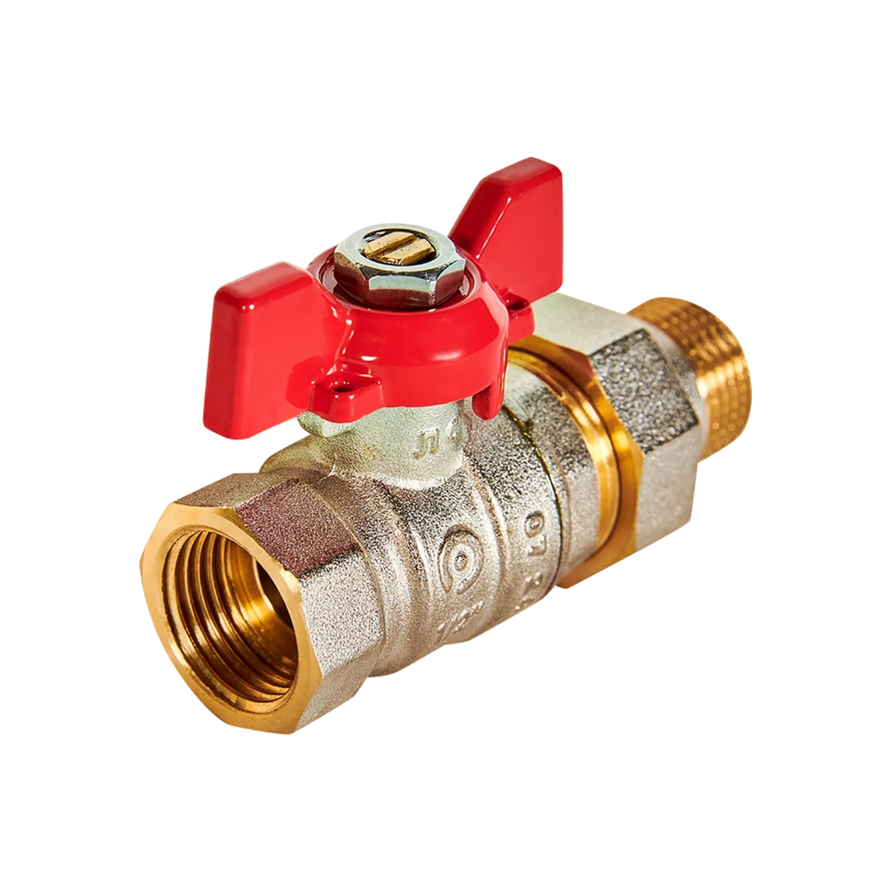 Кран шаровой полнопроходной ROMMER - 1/2" (ВР/НР, PN40, ручка-бабочка)