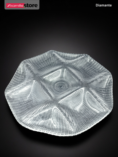 Менажница 33 см. стеклянная фигурная, Diamante