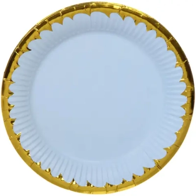 Тарелка бумажная 18 см в наборе 10 шт «Праздничный день», голубой