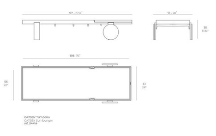 Лежак пластиковый Vondom Gatsby Basic, тортора
