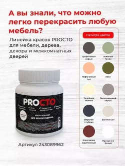 PROCTO Грунтовка для мебели и дерева адгезионная акриловая 1.2 кг