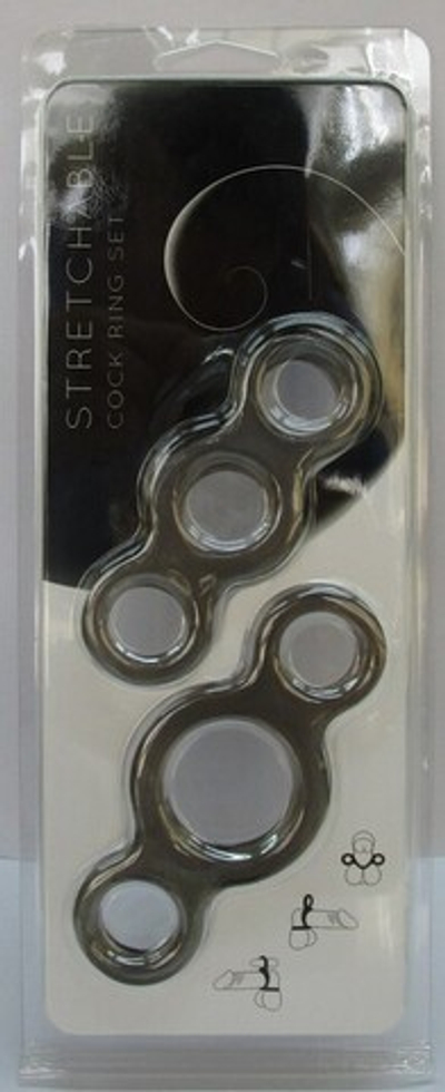 Набор эрекционных колец Stretchable Cock Ring Se ( чёрный) (Цвет: Чёрный)