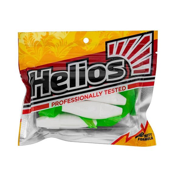 Твистер Helios Kasandra 4"29/10,9см White & Green 5шт. (HS-34-016)