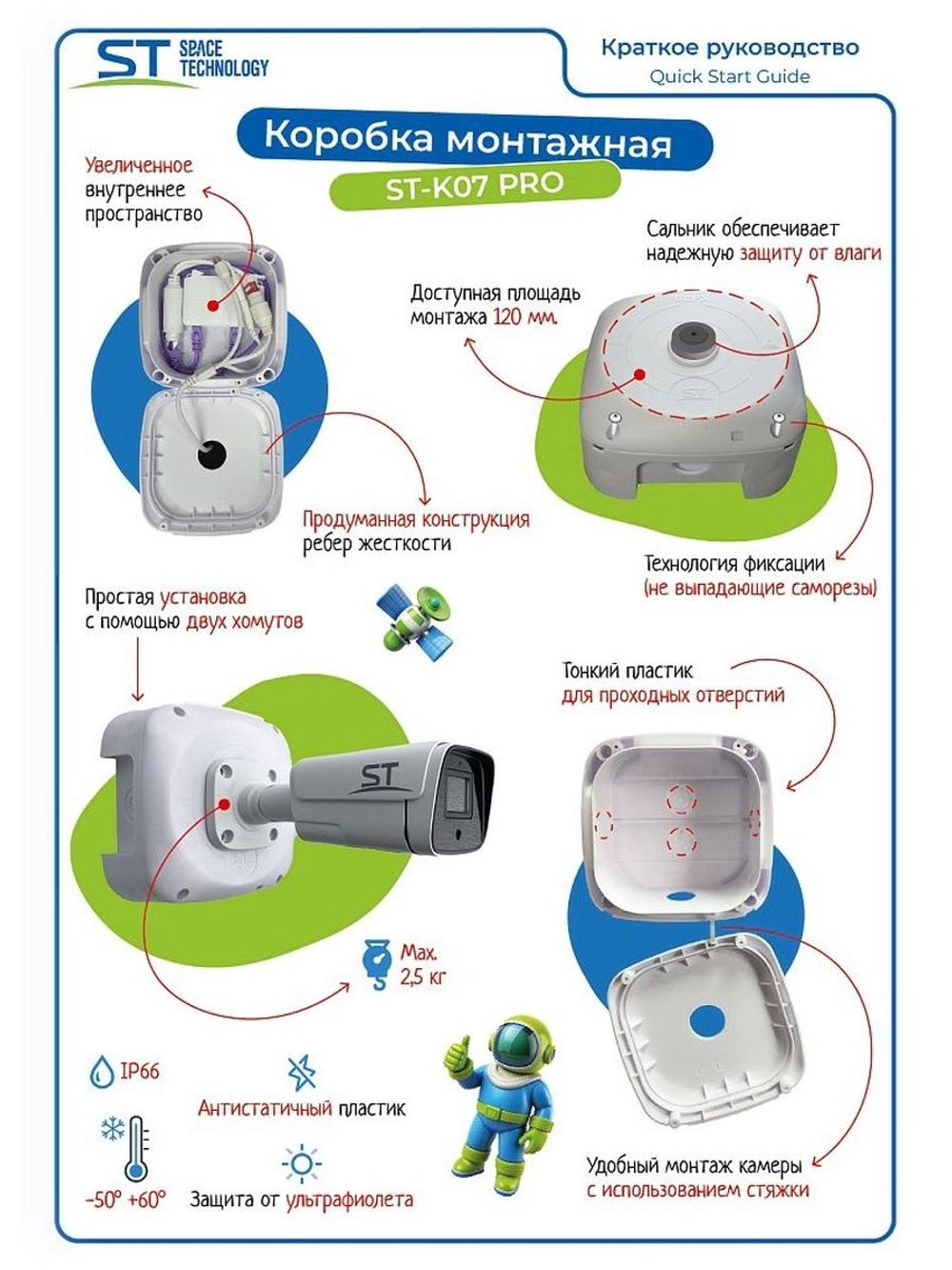 Коробка монтажная ST-K07 PRO Черная (версия 2)