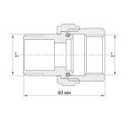 Переходник со сгоном 1'' прямой VRT®(конус) никель