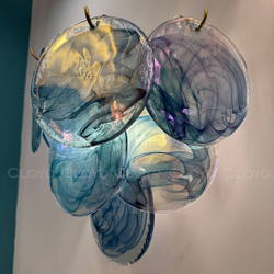 Бра Cloyd LINZE-B W2 / выс. 32 см - латунь - голубое стекло (арт.20483)